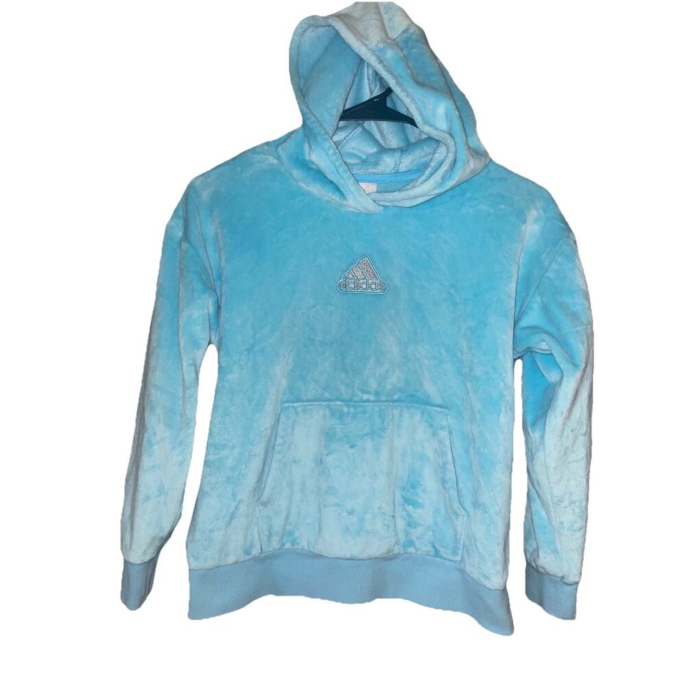 Girls Adidas Fleece Hooded Sweatshirt Hoodie Sz M 10/12
